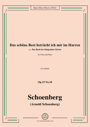 Book cover for Schoenberg-Das schöne Beet beträcht ich mir im Harren,in a minor,Op.15 No.10