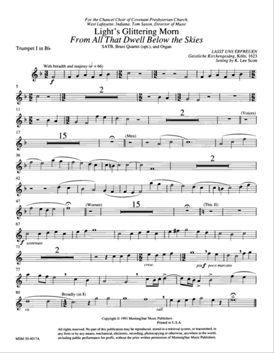 Light's Glittering Morn Choir scores gallery preview page 1