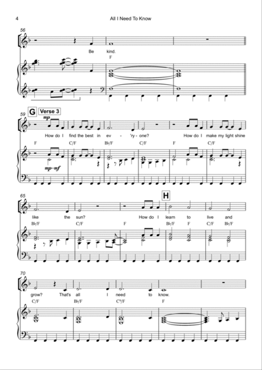 All I Need To Know (Be Kind) SSA scores gallery preview page 4