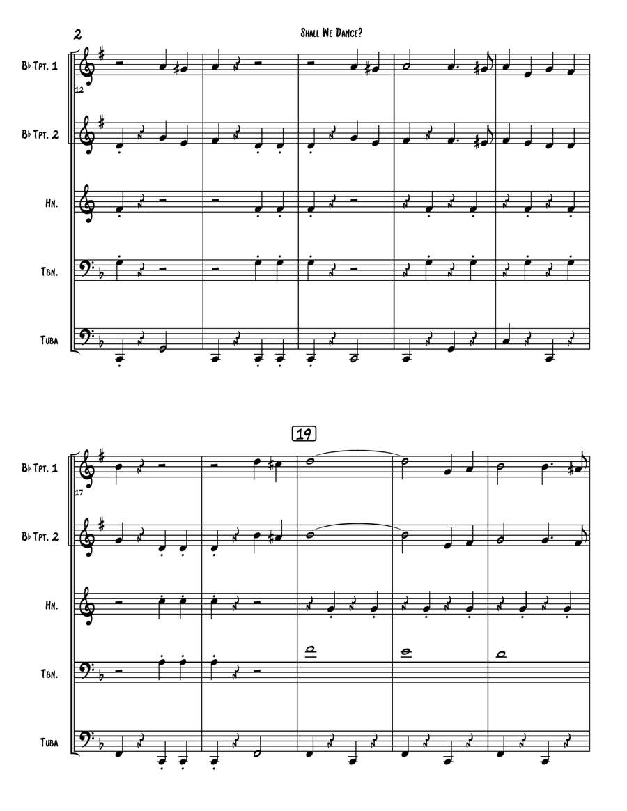 Shall We Dance? Brass Quintet scores gallery preview page 2