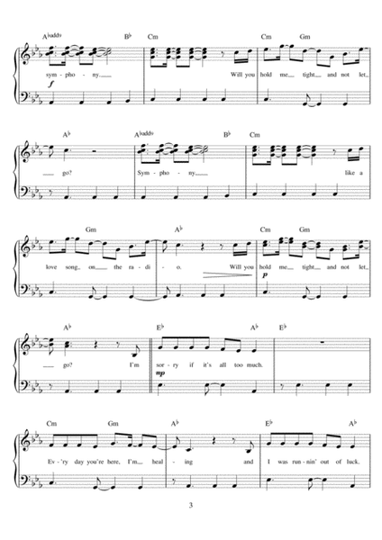 Symphony (featuring Louisa Johnson) by Clean Bandit Easy Piano - Digital Sheet Music