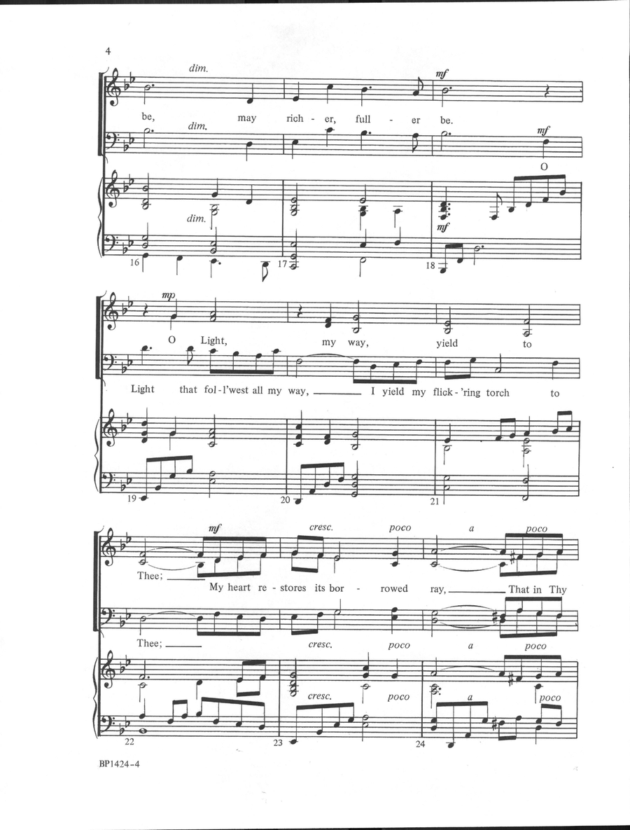 O Love That Will Not Let Me Go - Manuel 4-Part scores gallery preview page 4