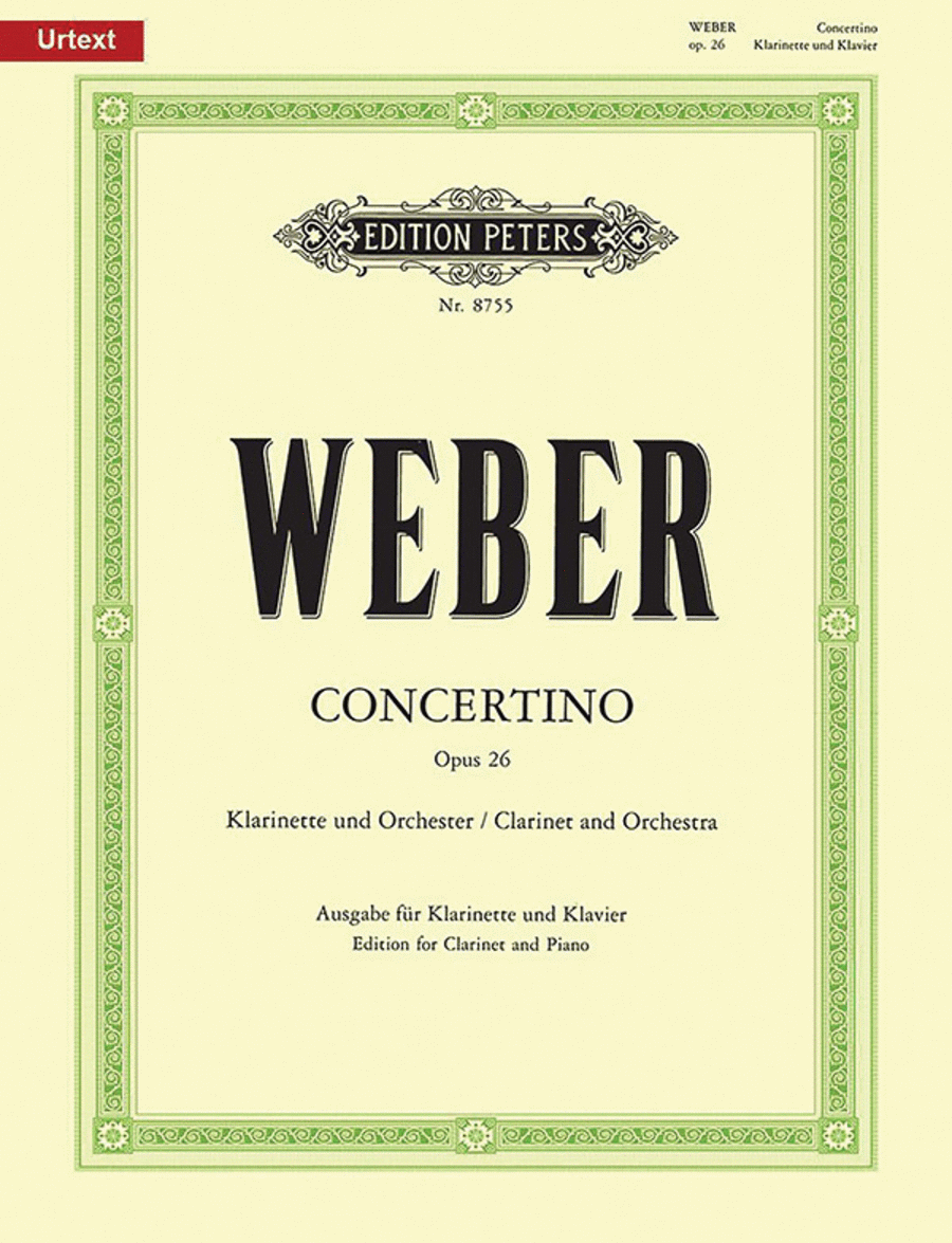 Concertino for Clarinet in E flat Op. 26 (Edition for Clarinet and Piano) E-Flat Clarinet scores gallery preview page 1