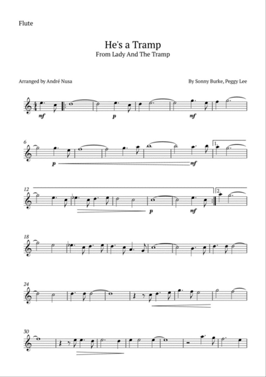 He's A Tramp Woodwind Duet scores gallery preview page 3