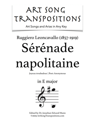 LEONCAVALLO: Sérénade napolitaine (transposed to E major)