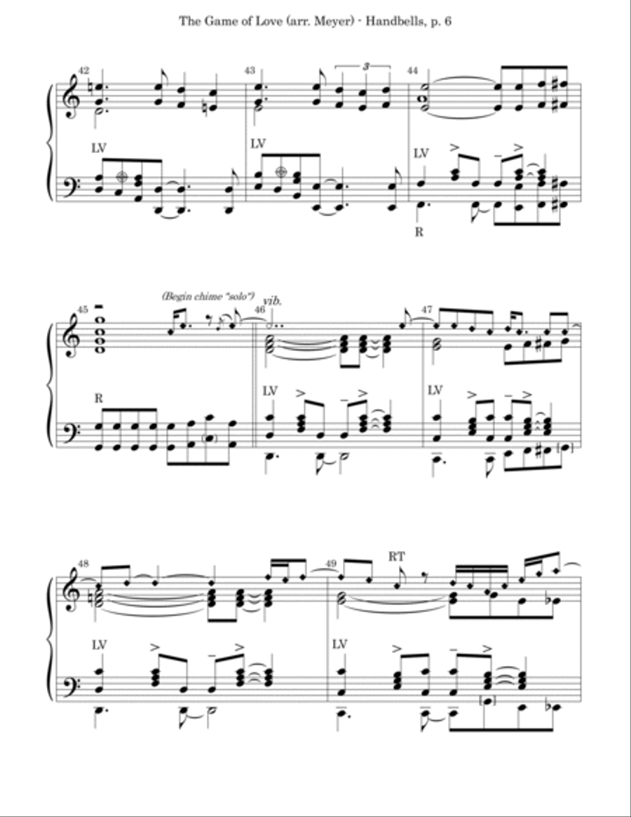 The Game Of Love Handbell Choir scores gallery preview page 6