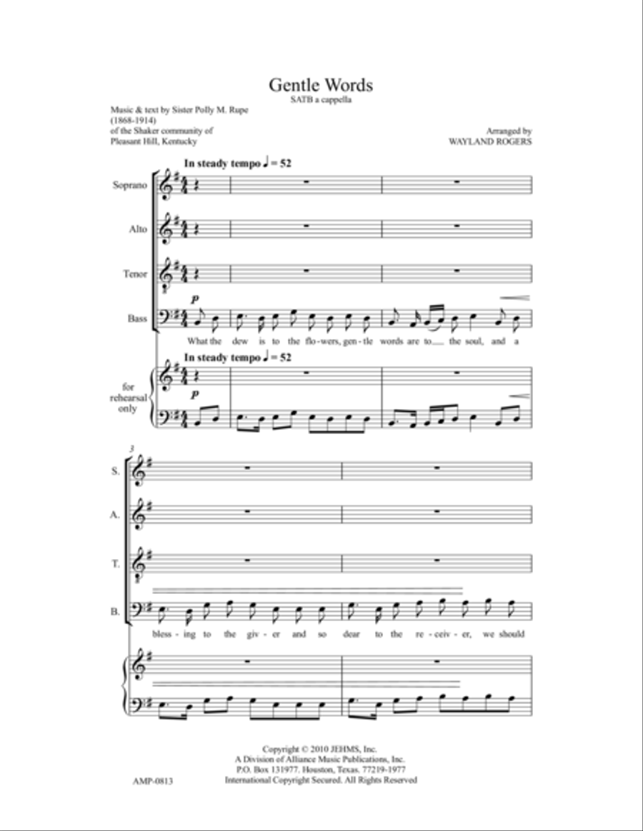 Gentle Words 4-Part scores gallery preview page 5