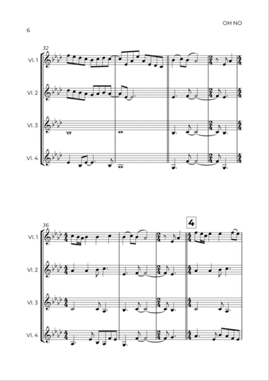 Oh No String Quartet scores gallery preview page 6