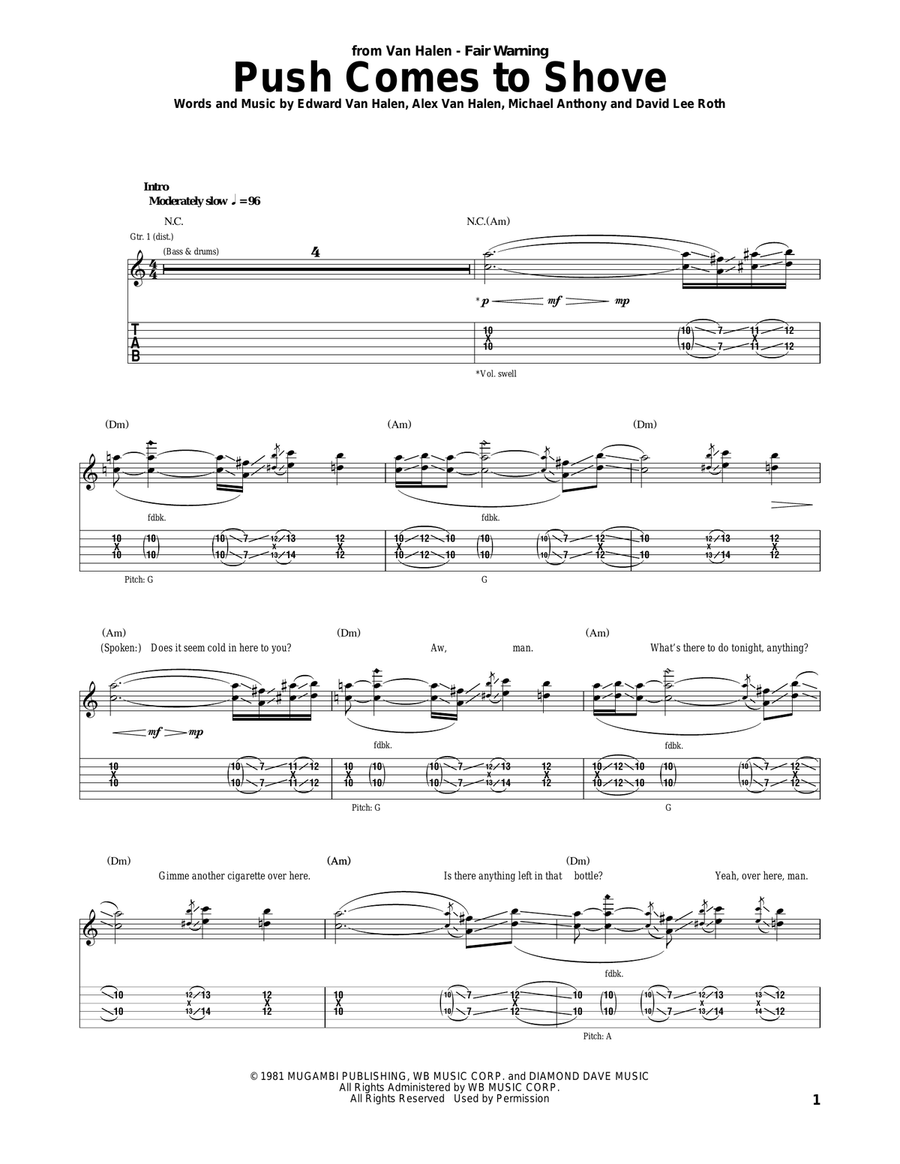 Push Comes To Shove Push Comes To Shove Acoustic Guitar scores gallery preview page 1