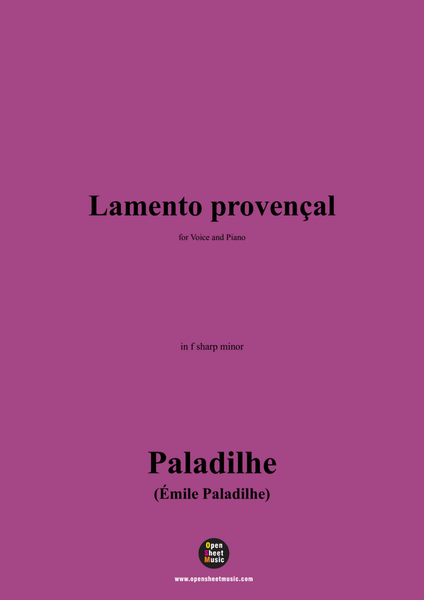 Paladilhe-Lamento provençal,in f sharp minor