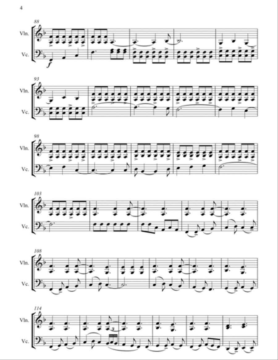 Good Christian Men Rejoice (In Dulci Jubilo) - Full Length Violin & Cello Arrangement in a Folk musi String Duet scores gallery preview page 5