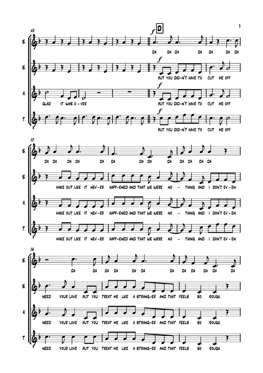 Somebody That I Used To Know SSAA scores gallery preview page 6