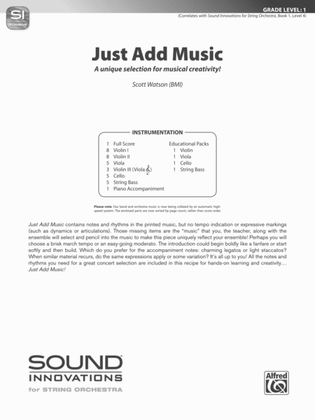 Book cover for Just Add Music: Score