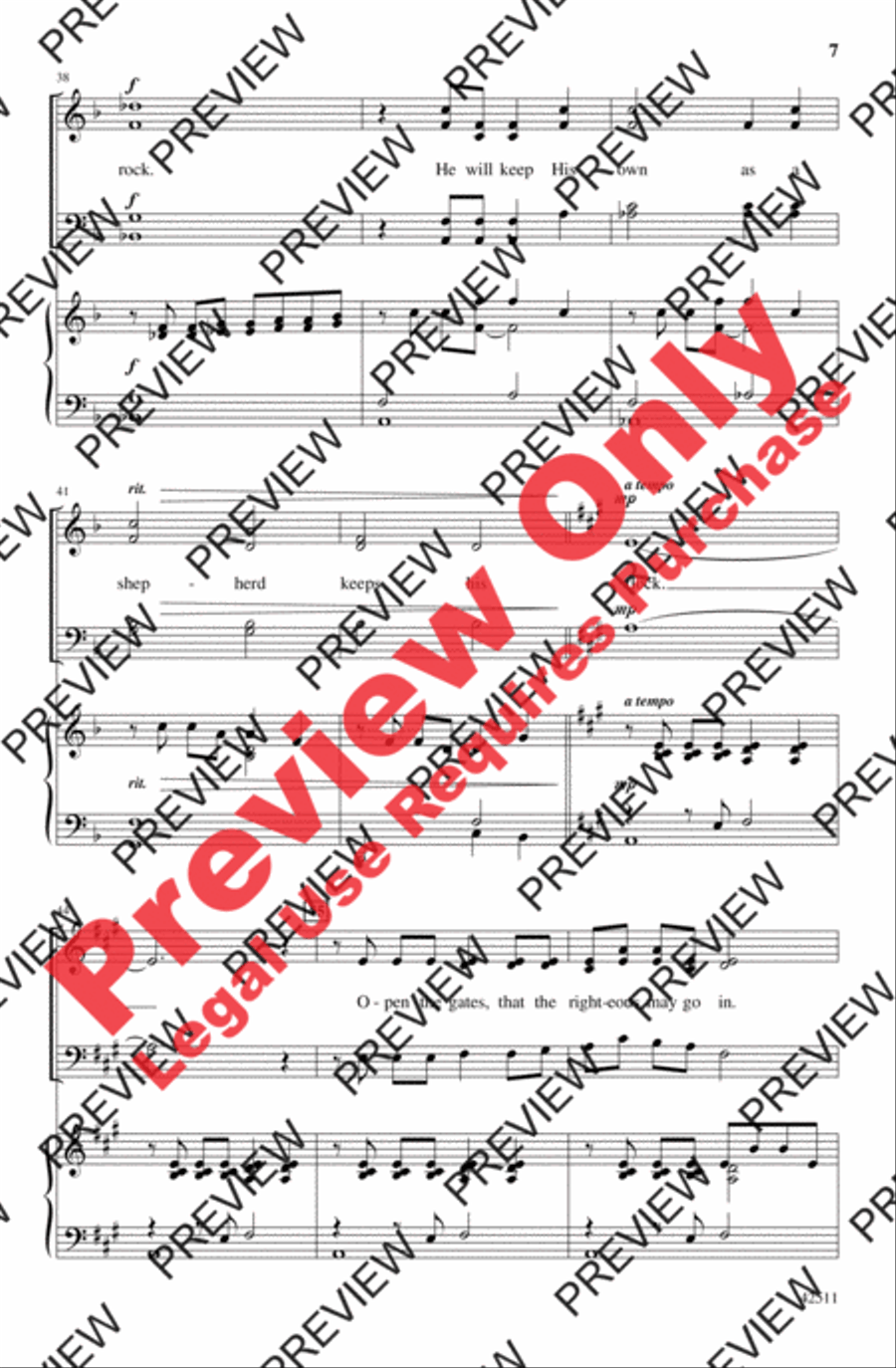 Open the Gates 4-Part scores gallery preview page 7
