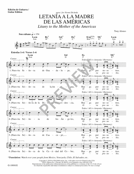Letanía a la Madre de las Américas - Guitar edition