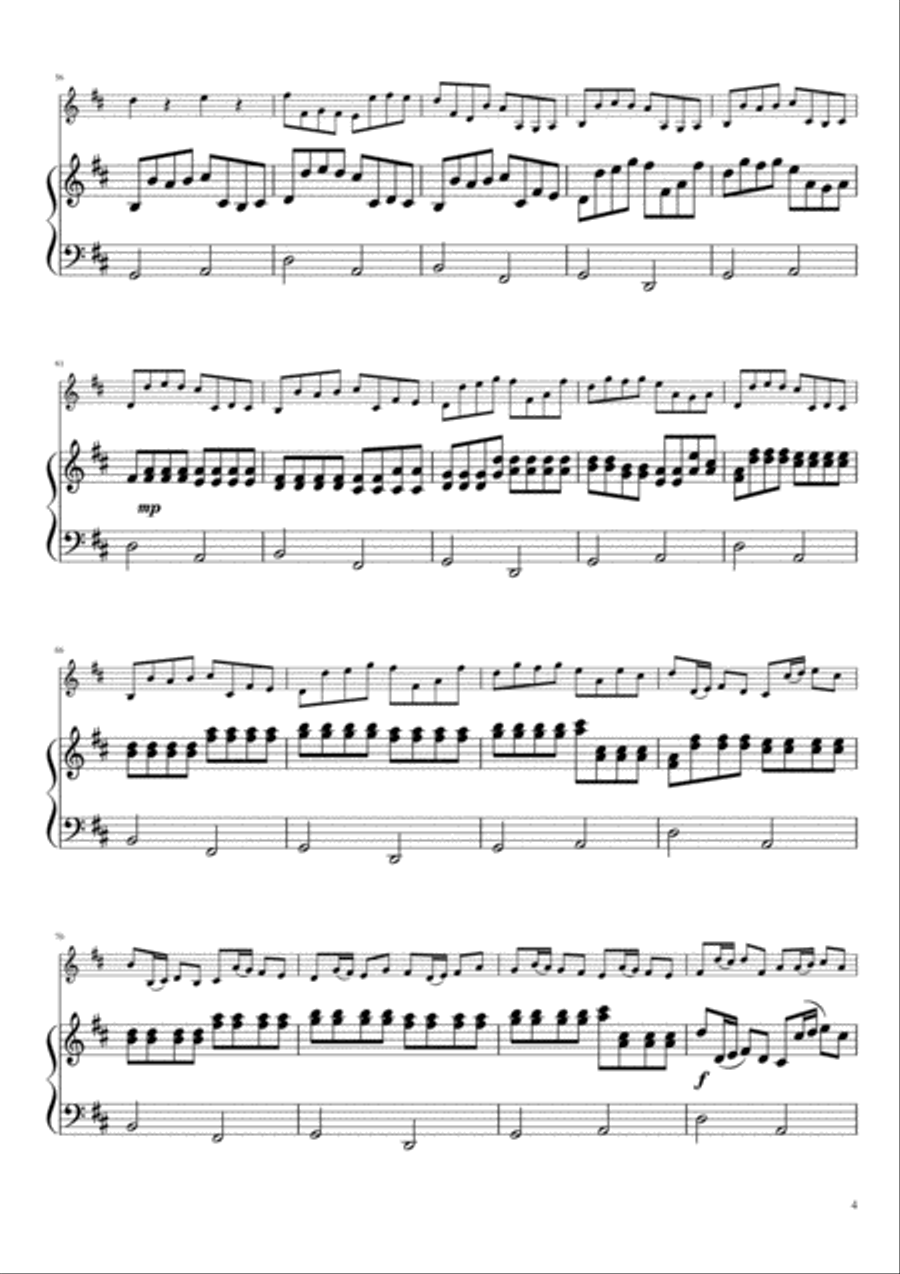 Pachelbel : Canon (for Violin and Piano) Pachelbel : Canon (for Violin and Piano) Violin Solo scores gallery preview page 4