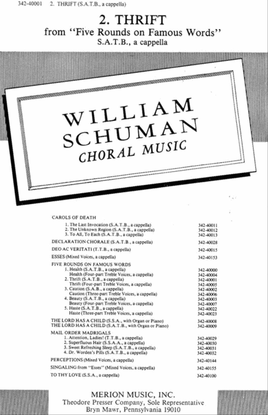 Thrift 4-Part scores gallery preview page 1