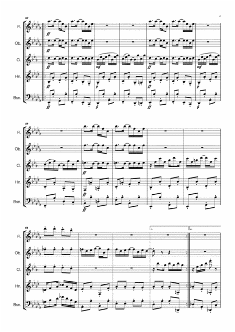 Scott Joplin - Maple Leaf Rag for Wind Quintet Woodwind Quintet scores gallery preview page 5
