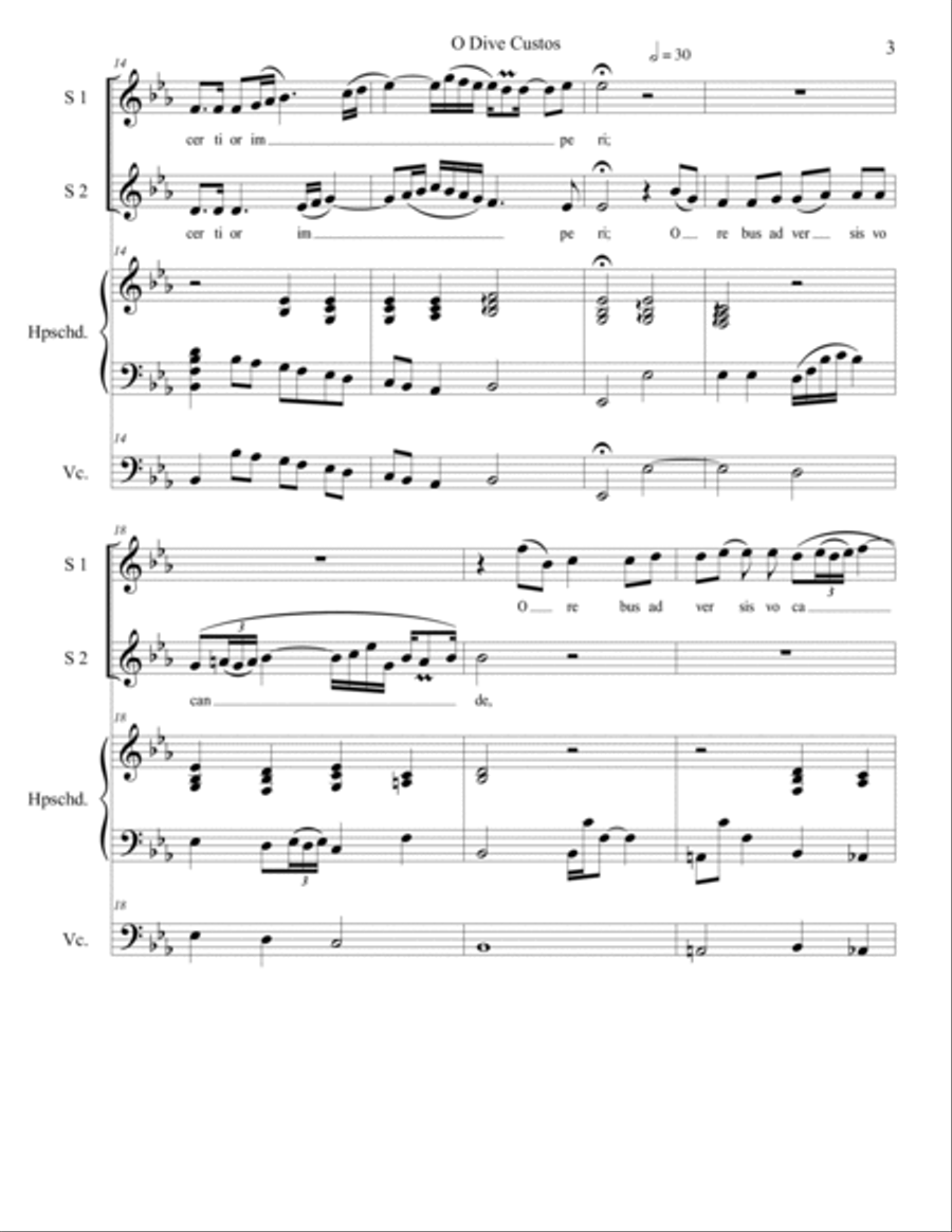 O Dive Custos Soprano Voice scores gallery preview page 3