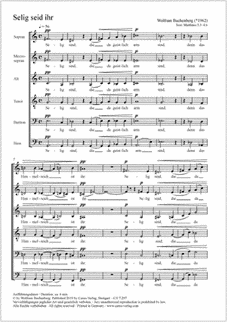 Selig seid ihr Selig seid ihr Score scores gallery preview page 1