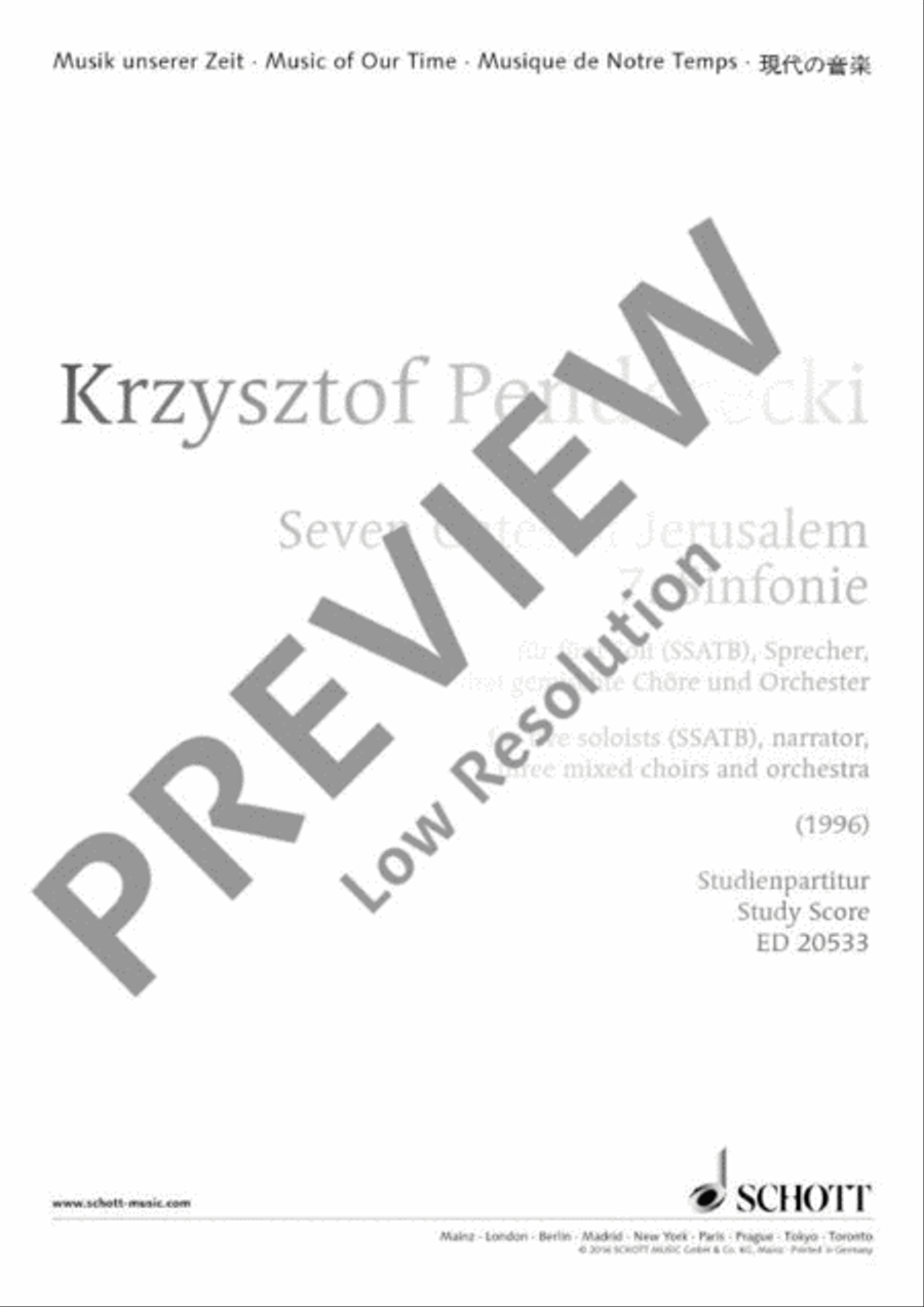 Seven Gates of Jerusalem - Symphony No. 7 SSATB scores gallery preview page 2