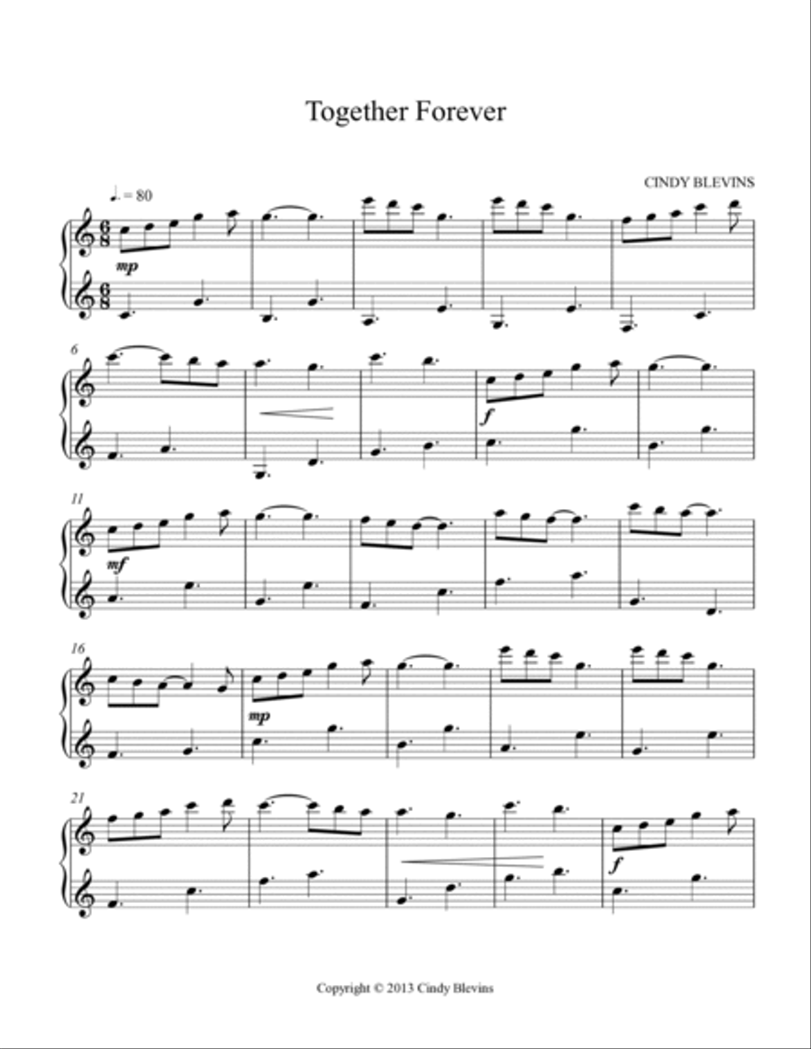 Together Forever, original solo for Double-Strung Harp Harp scores gallery preview page 2