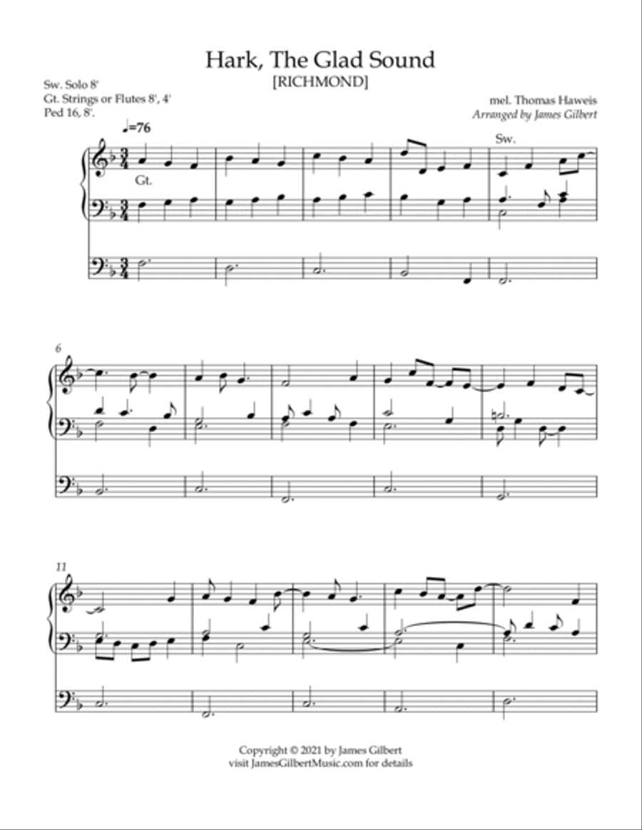 Hark, The Glad Sound Hark, The Glad Sound Organ Solo scores gallery preview page 2