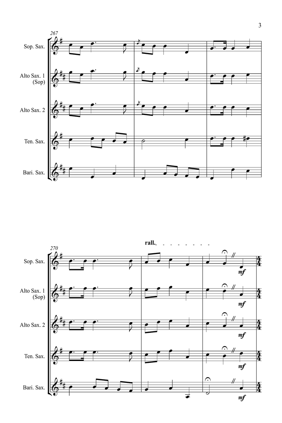 Jazz Carols Collection #5 - Saxophone Quartet (O Christmas Tree; Good King Wenceslas; We Wish You) Saxophone Quartet scores gallery preview page 4