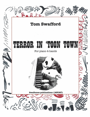 Book cover for Terror in 'toon Town for piano 4-hands