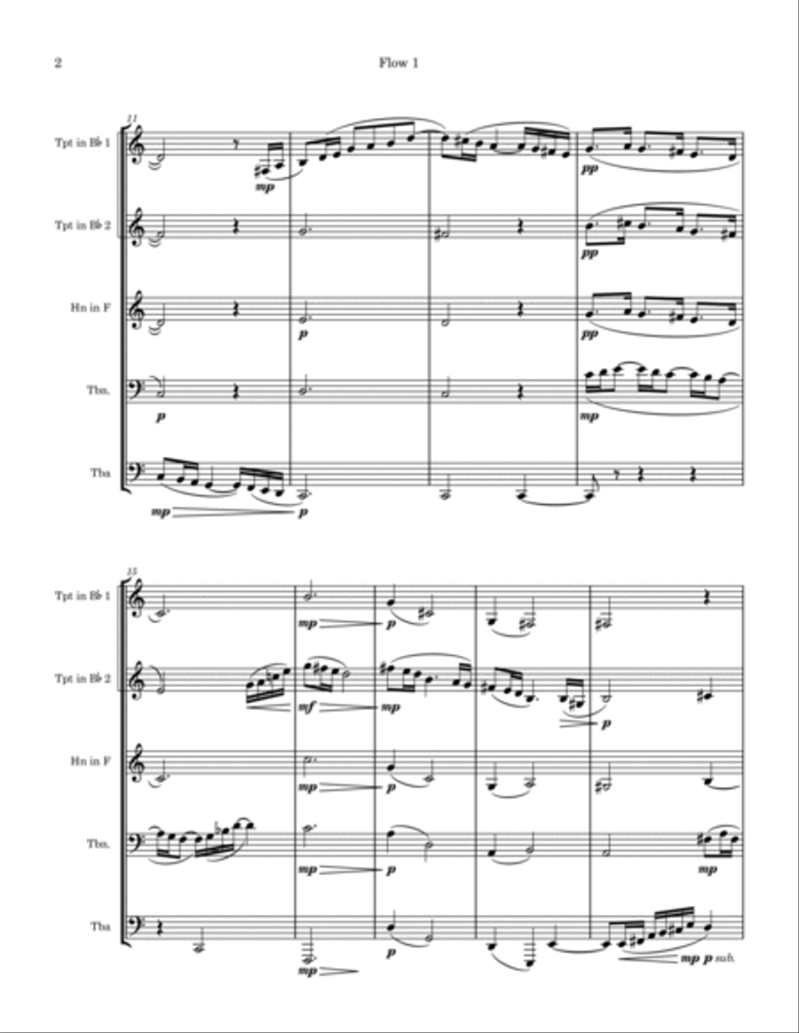 Three Debussy Preludes (brass quintet) Brass Quintet scores gallery preview page 2