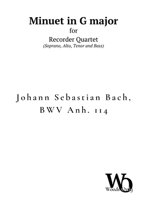 Minuet in G major by Bach for Recorder Choir Quartet