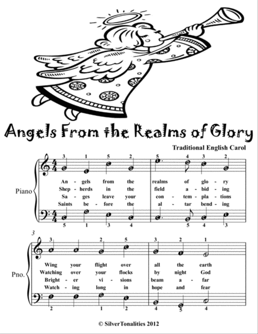 Angels From the Realms of Glory Easy Piano Sheet Music 2nd Edition Easy Piano scores gallery preview page 2