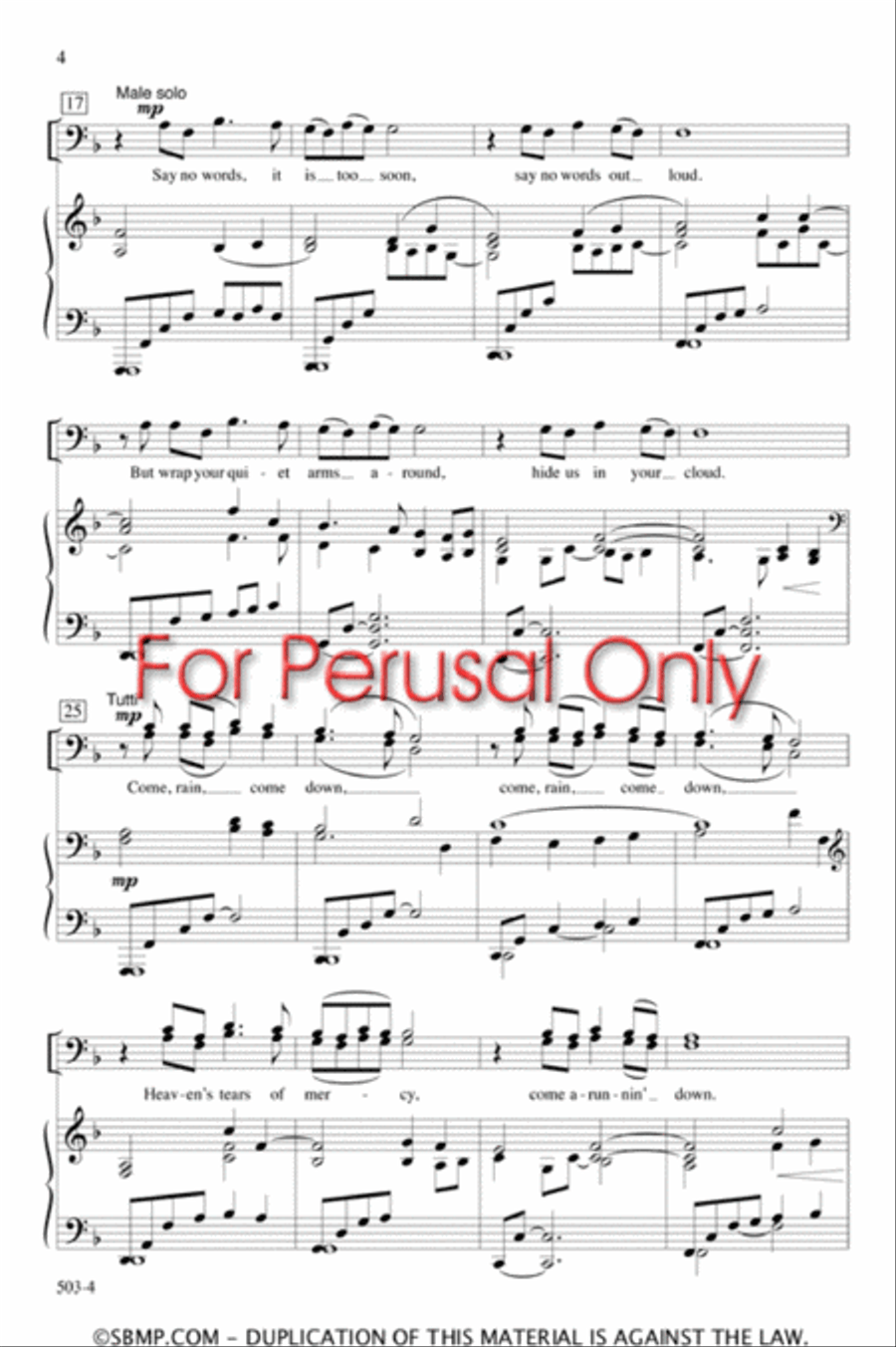 Rain Come Down - SATB Octavo 4-Part scores gallery preview page 3