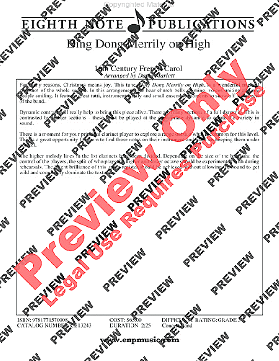 Ding Dong Merrily on High Concert Band scores gallery preview page 3