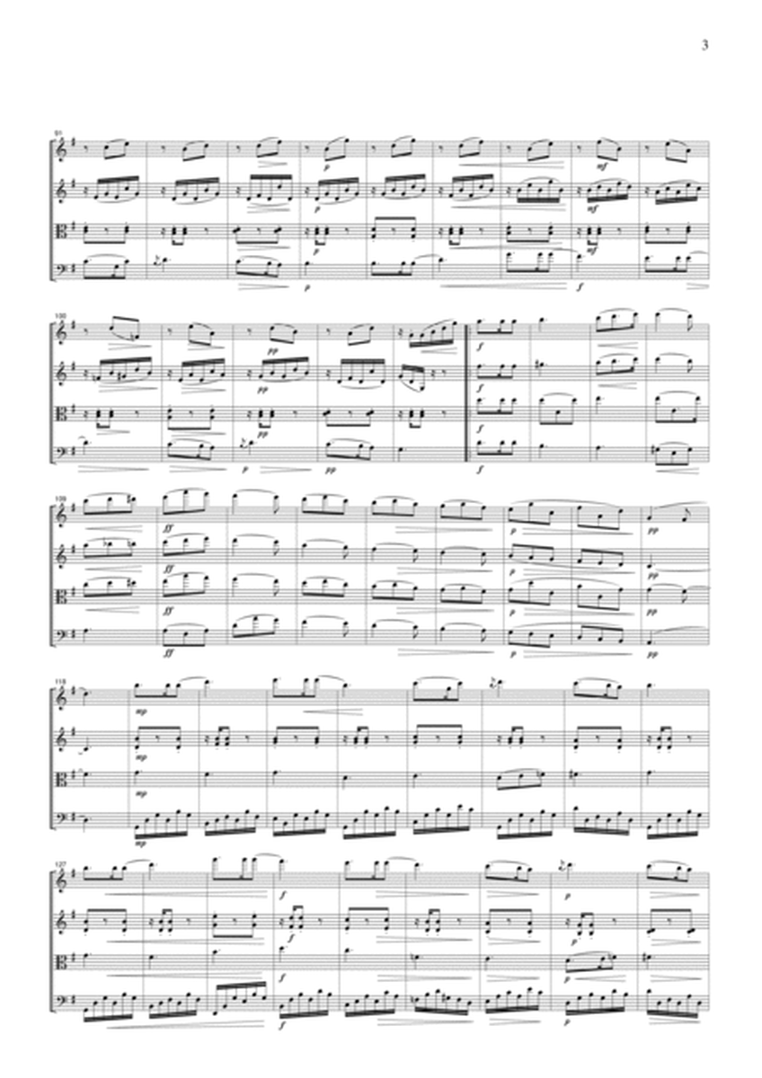 Dvorak Valse from Symphony No.8, 3rd mvt., for string quartet, CD202 image number null