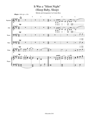 It Was a Silent Night (Sleep Baby Sleep) - SATB and piano with optional instruments