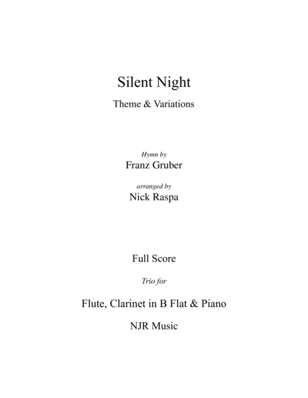 Silent Night - variations (Trio for Flute, Clarinet & Piano) complete set image number null
