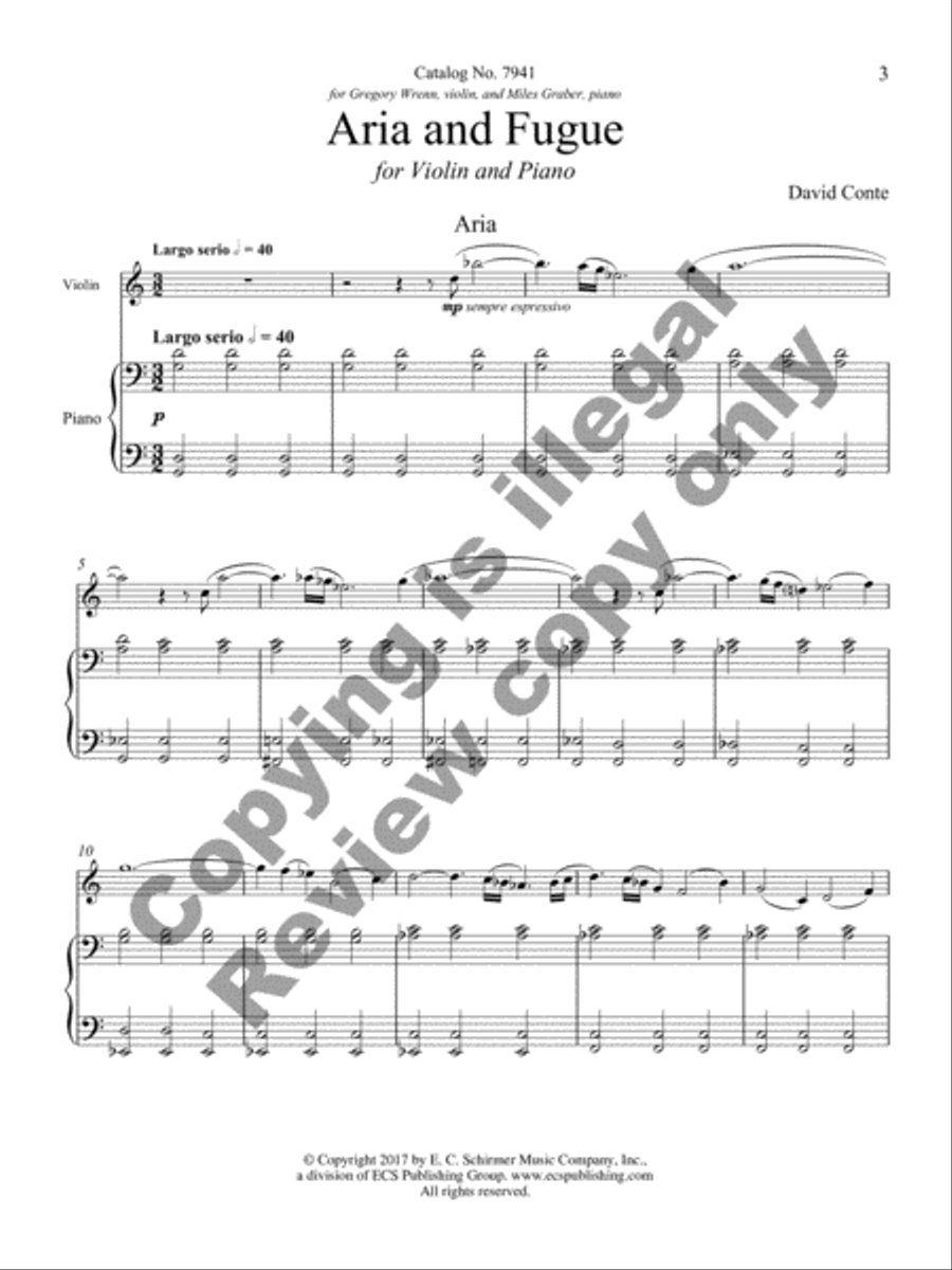 Aria and Fugue Aria and Fugue Violin Solo scores gallery preview page 4
