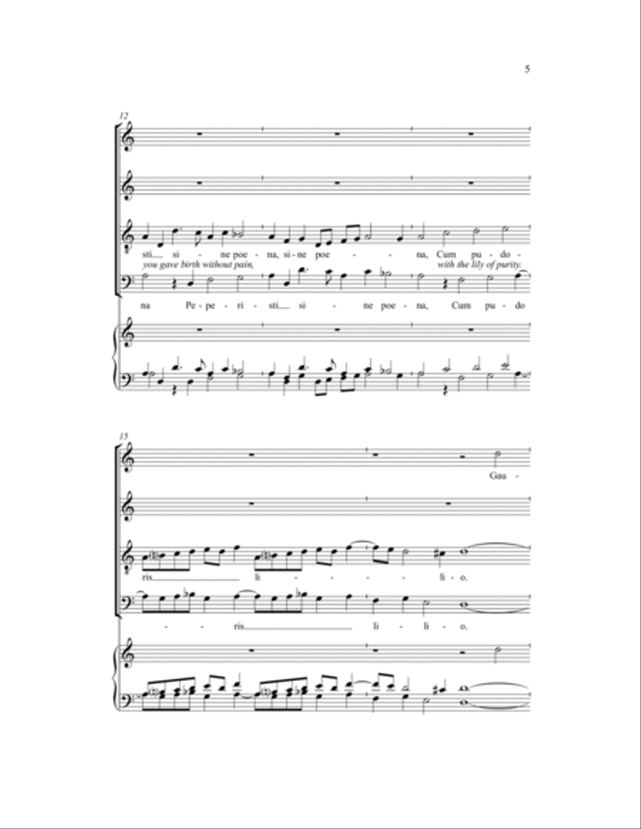 Gaude Virgo, Mater Christi 4-Part scores gallery preview page 8