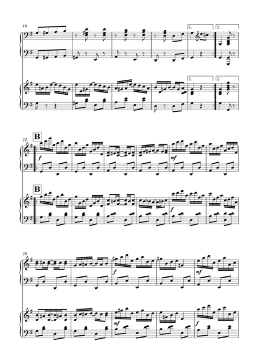 Black and White Rag, by Botsford, arranged for 2 pianos by Simon Peberdy image number null