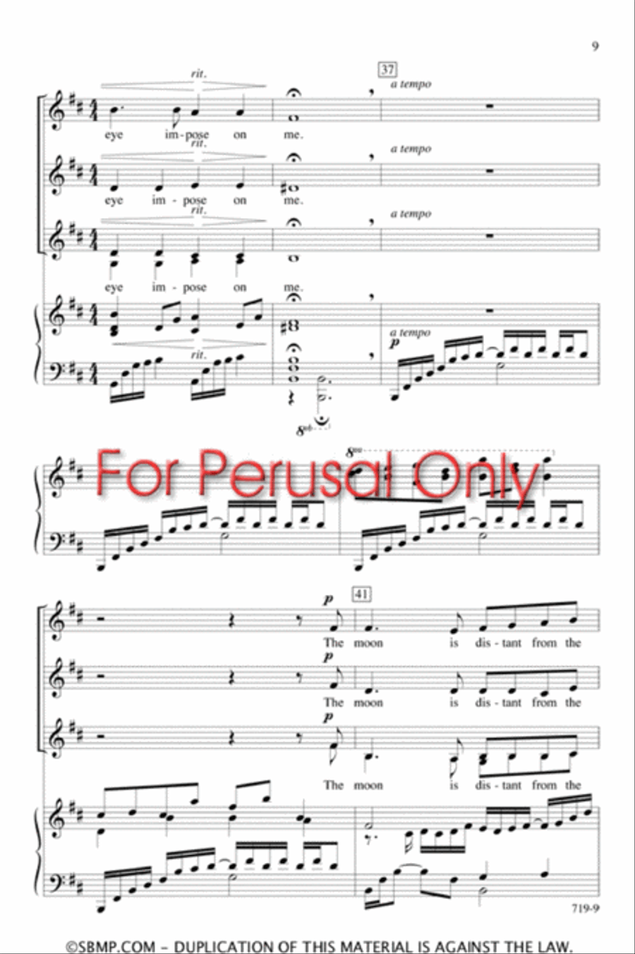 The Moon is Distant from the Sea - SSAA Octavo SSAA scores gallery preview page 8