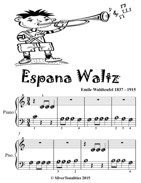 Espana Waltz Beginner Piano Sheet Music 2nd Edition