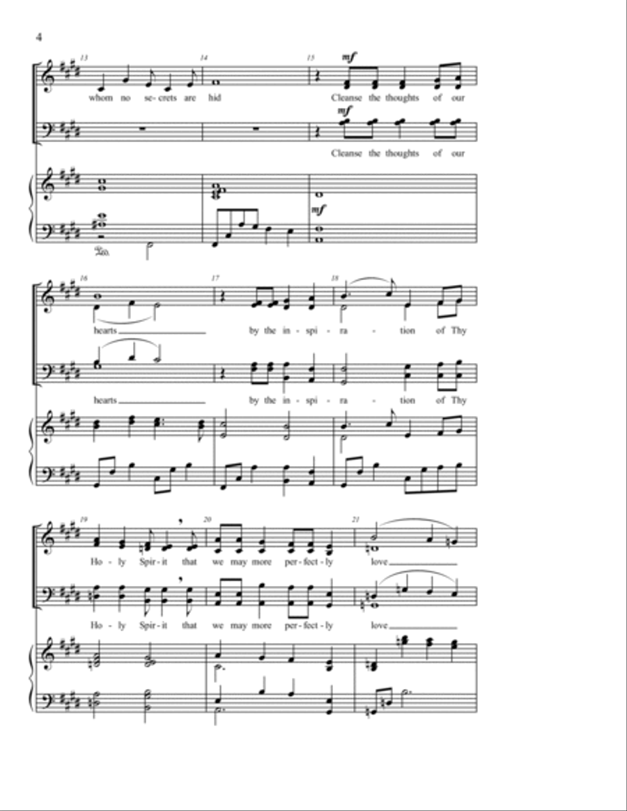 Cleanse The Thoughts Of Our Hearts 4-Part scores gallery preview page 2