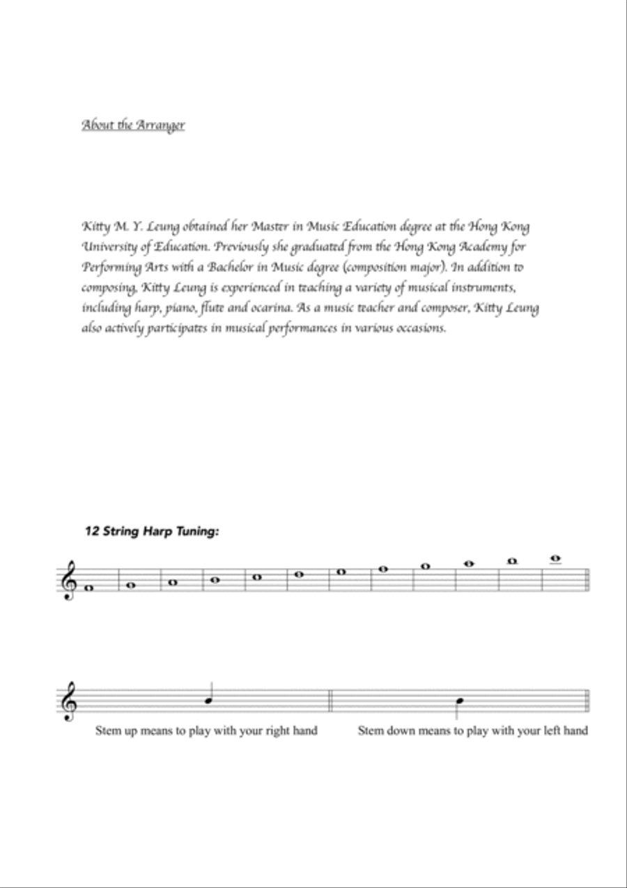 J. S. Bach Minuet - 12 String Small Lap Harp Lap Harp scores gallery preview page 2