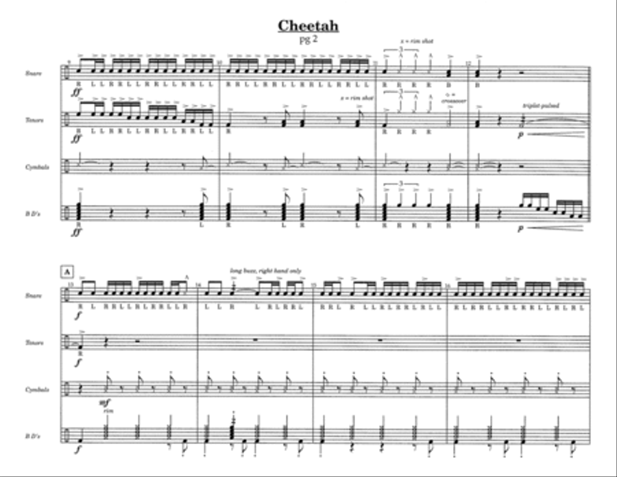 Cheetah w/Tutor Tracks Percussion Ensemble scores gallery preview page 4
