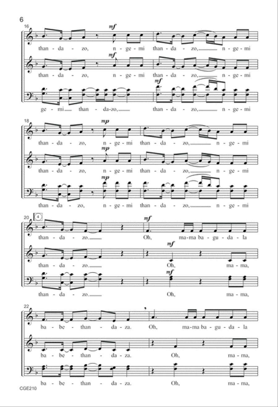 Babethandaza SATB 4-Part scores gallery preview page 6