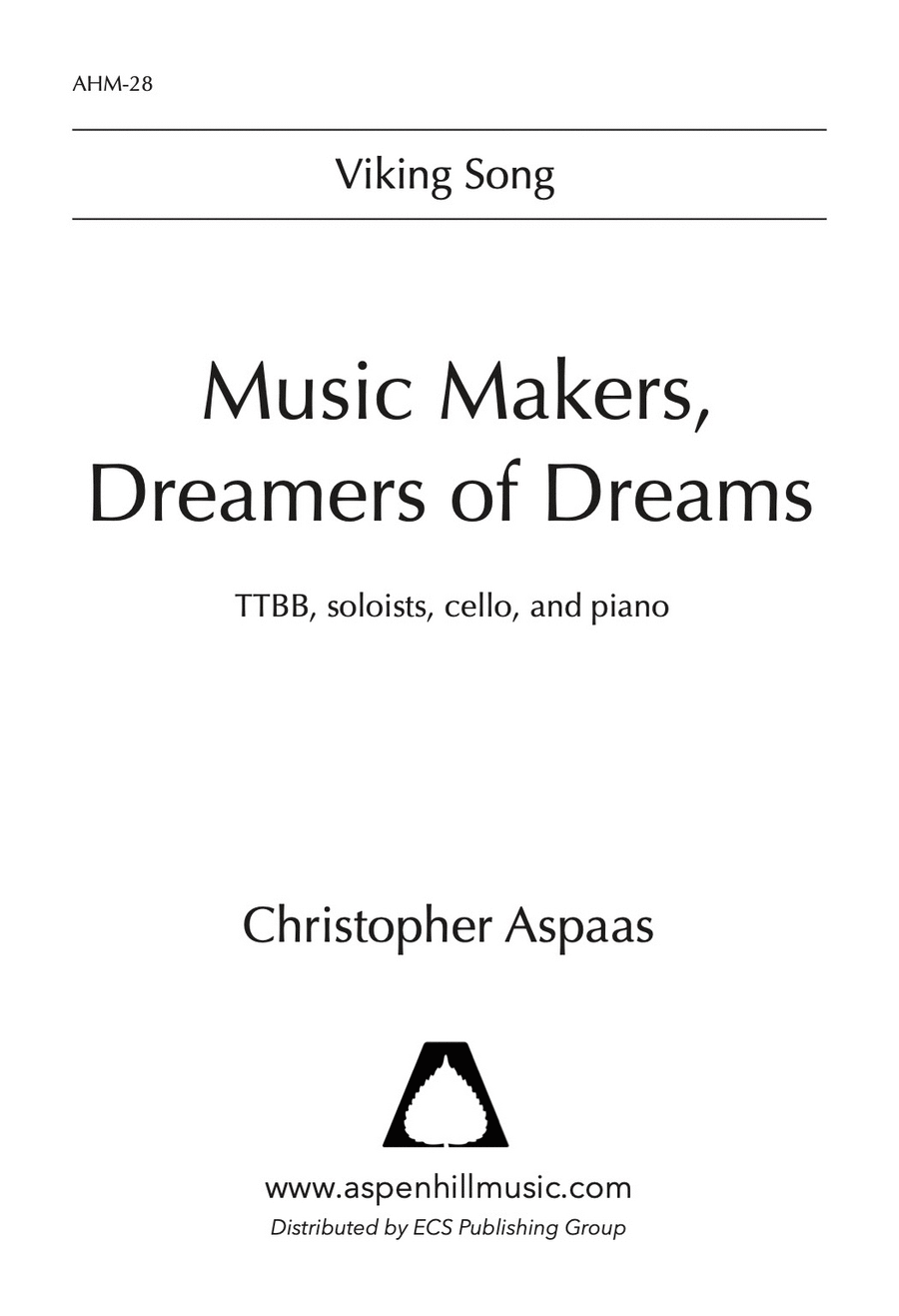 Music Makers, Dreamers of Dreams TTBB scores gallery preview page 1