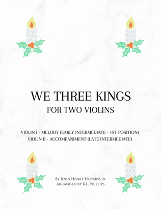 Book cover for We Three Kings - Violin Duet