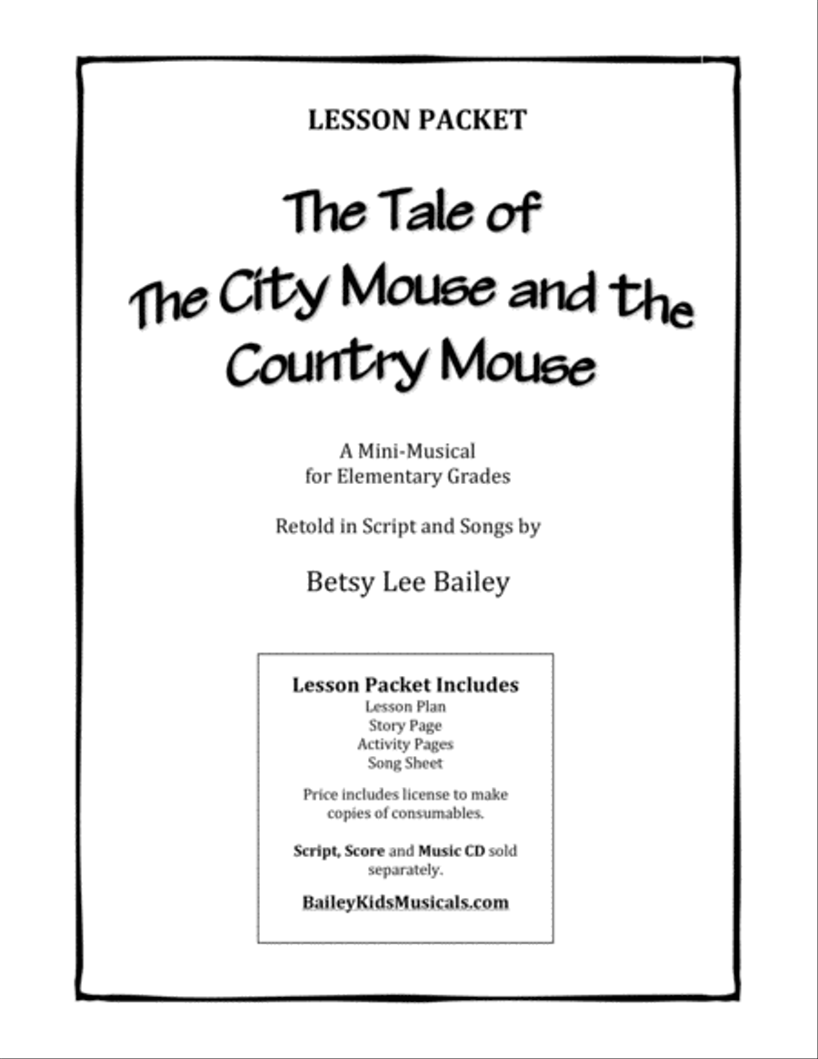 The Tale of the City Mouse and the Country Mouse - LESSON PLANS image number null