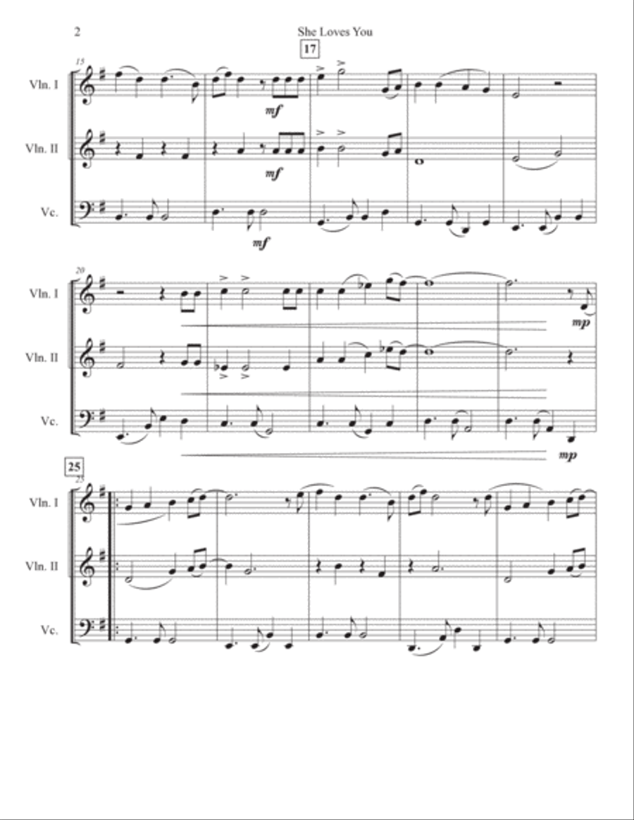 She Loves You She Loves You String Trio scores gallery preview page 2